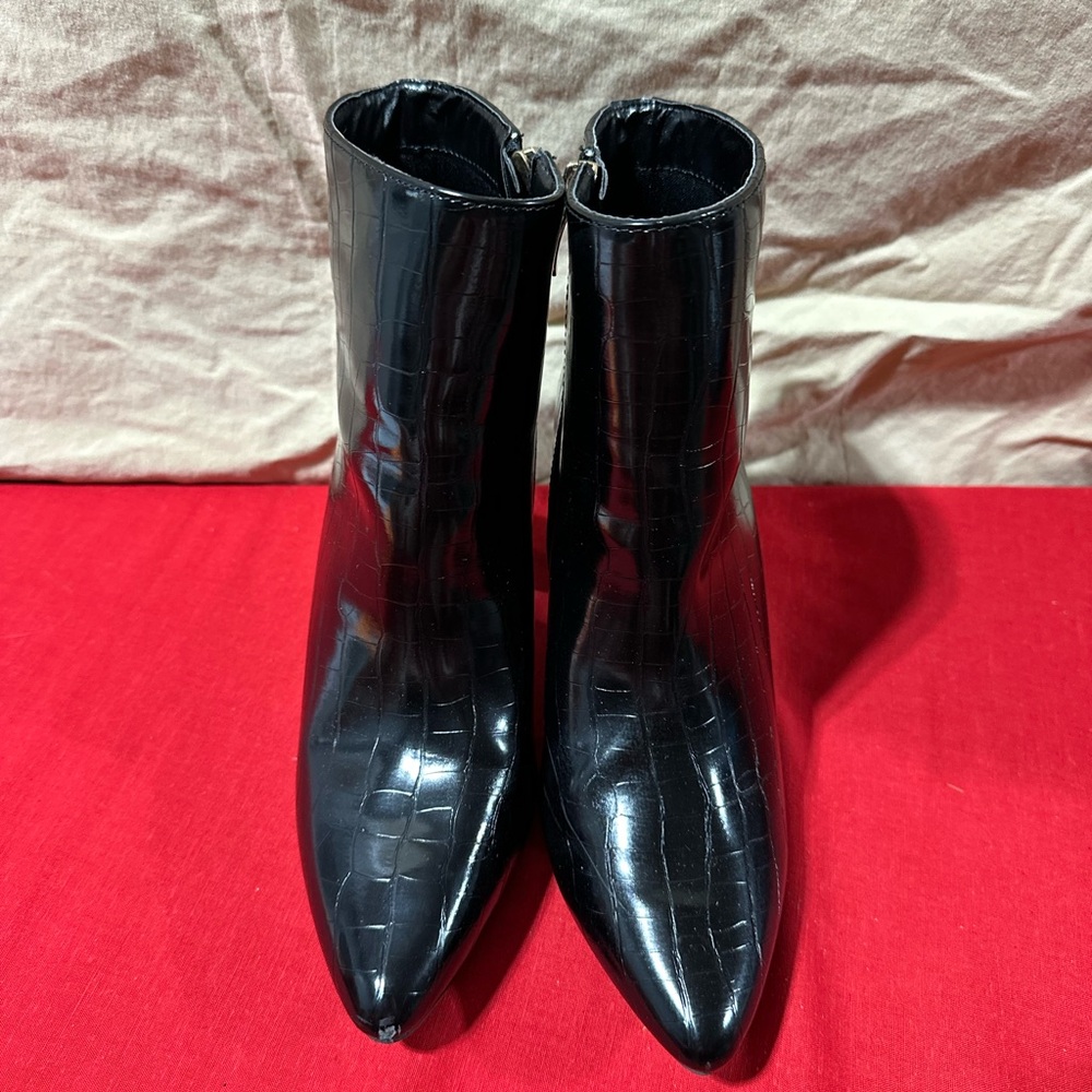 Lulus Black Snakeskin Ankle Boots